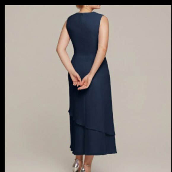 AW MOTHER OF THE BRIDE DRESS WITH SHEER CARDIGAN - Picture 7 of 8